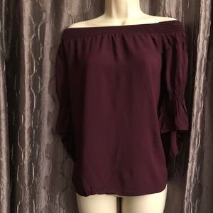 Gorgeous deep purple Express off the shoulder top!