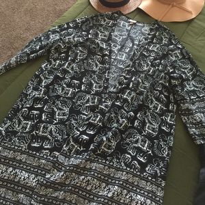 Black and white kimono