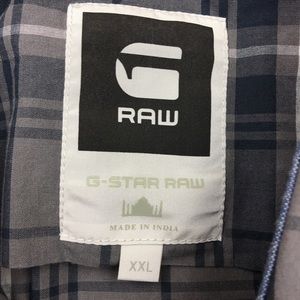 G-Star Shirts - G-STAR RAW Grey and Blue Plaid Button Down G-Star Shirts - G-STAR RAW Grey and Blue Plaid Button Down