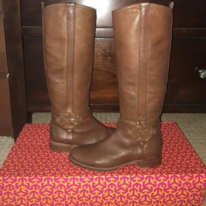 Tory Burch Amanda Riding Boot 7.5 Almond