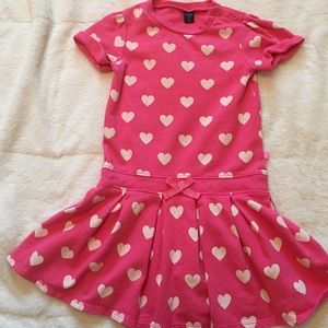 GAP girls pink/white heart dress