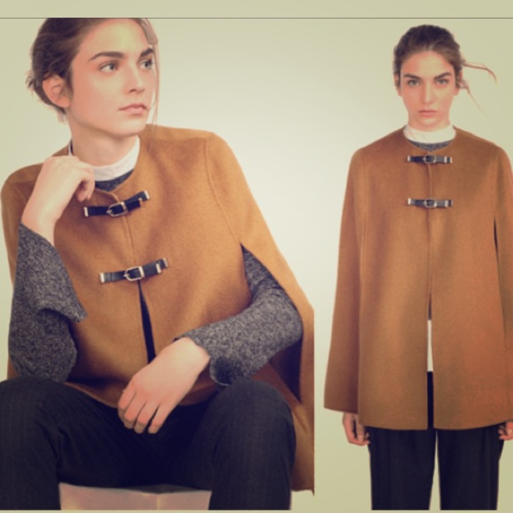 ZARA camel cape coat