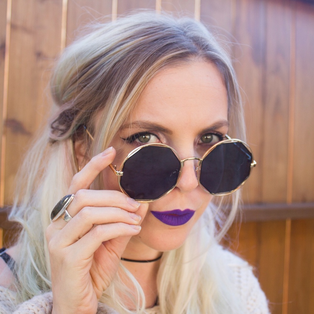 1 LEFTOversizedGeometric Octagonal Neutral Sunnies - Picture 1 of 3
