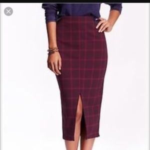 Old navy midi skirt XL maroon and red
