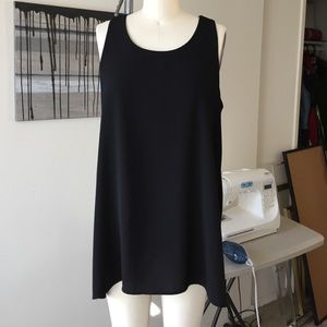 Elongated Black Tank Blouse