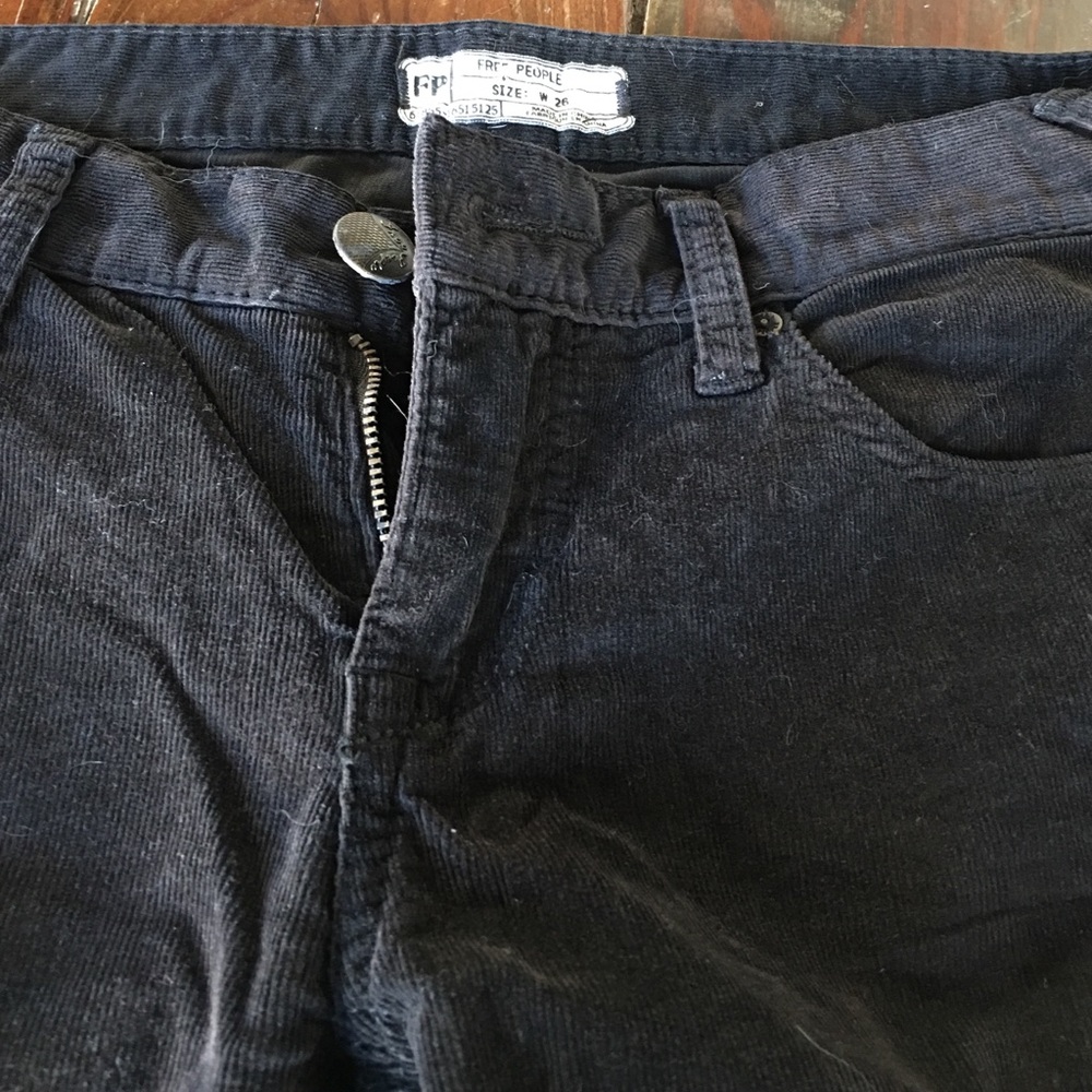 Free people corduroy slim black jeans size 26