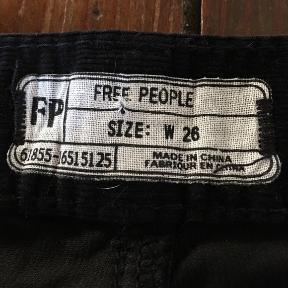 Free people corduroy slim black jeans size 26 - Picture 3 of 3