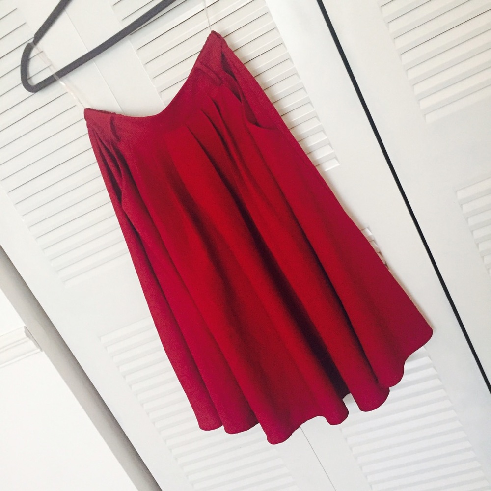 Modcloth Burgundy pleated skirt