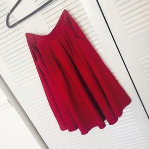 Modcloth Burgundy pleated skirt