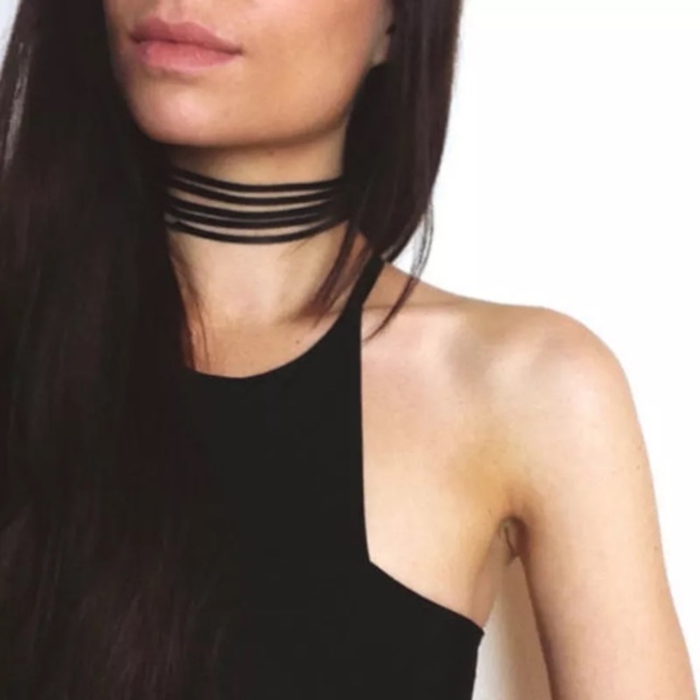 Black Suede Multilayer Choker