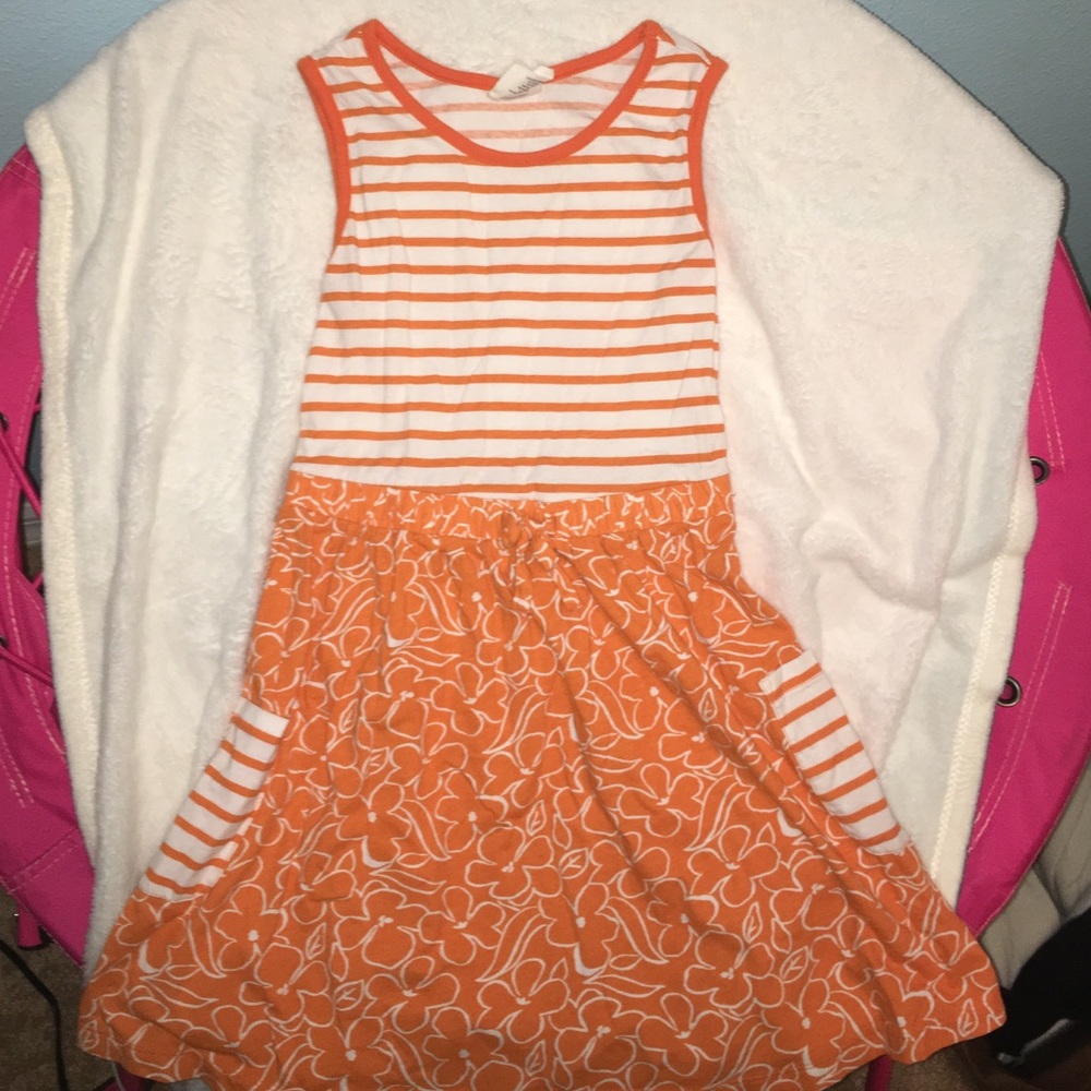 Orange floral dress