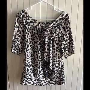 WHBM leopard silk top