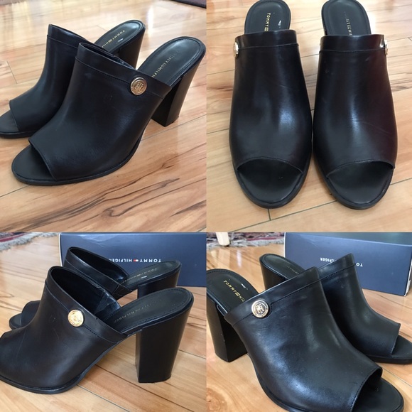 Tommy Hilfigure Black Leather "Rebecah"Style, 10M - Picture 2 of 4