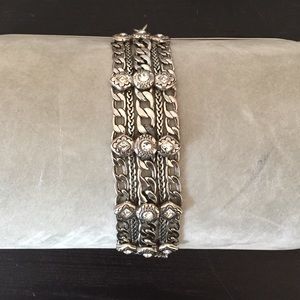 Fortino Silver 8" Toggle Triple Chain Bracelet