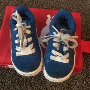 Houma suede kids snorkel blue and white