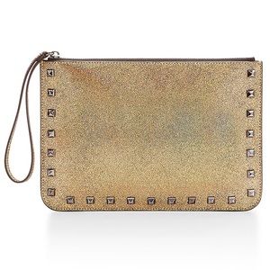 Kerry Pouch Wristlet Rebbeca Minkoff Gold Glitter