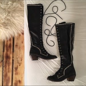 FREE PEOPLE x JEFFREY CAMPBELL Studded LaceUp Boot