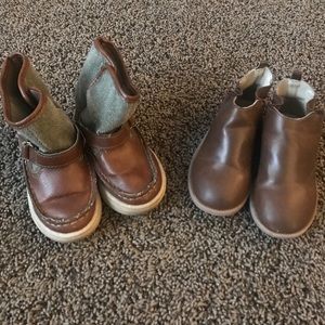 Two pair toddler brown boots