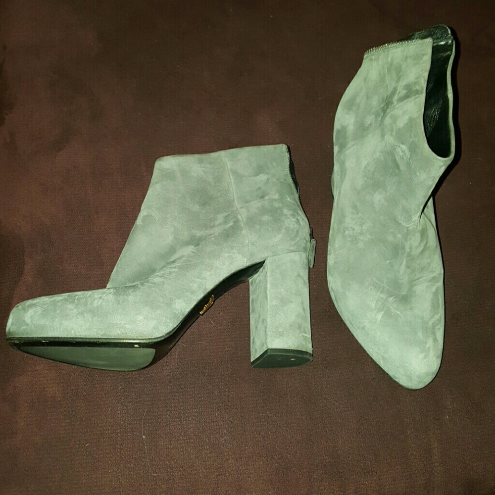 Prada Grey Suede Booties