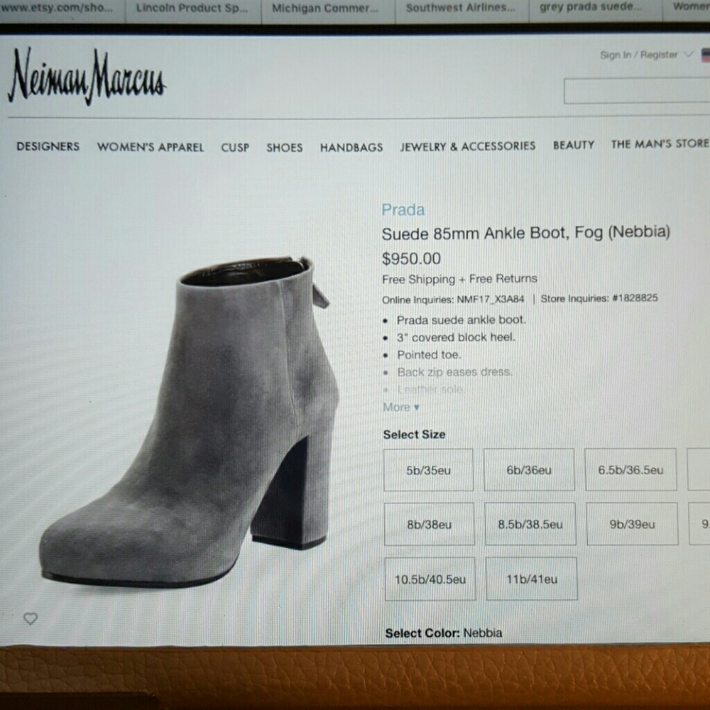 Prada Grey Suede Booties - Picture 4 of 4