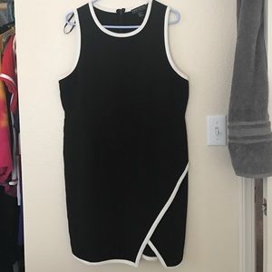 Little black dress with white trim