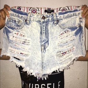 High waisted shorts.