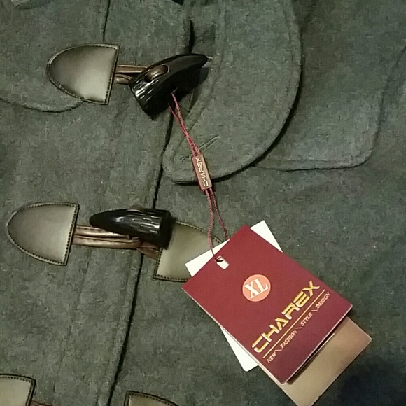 Grey hooded dress coat - Picture 3 of 4