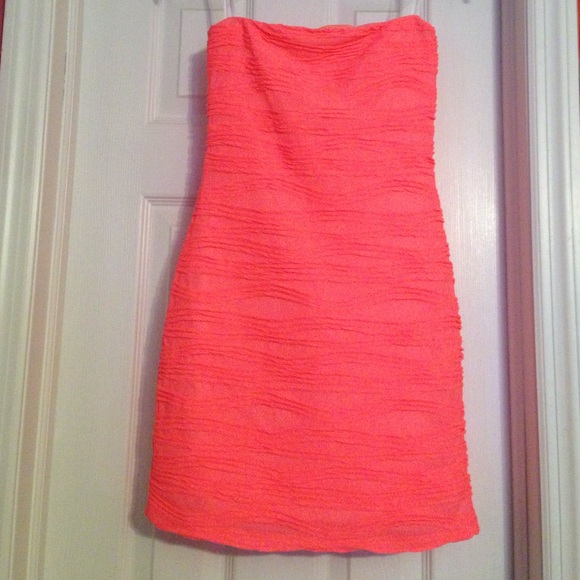 Deb Dresses & Skirts - Neon Pink Strapless Dress