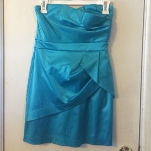 Blue Strapless Dress