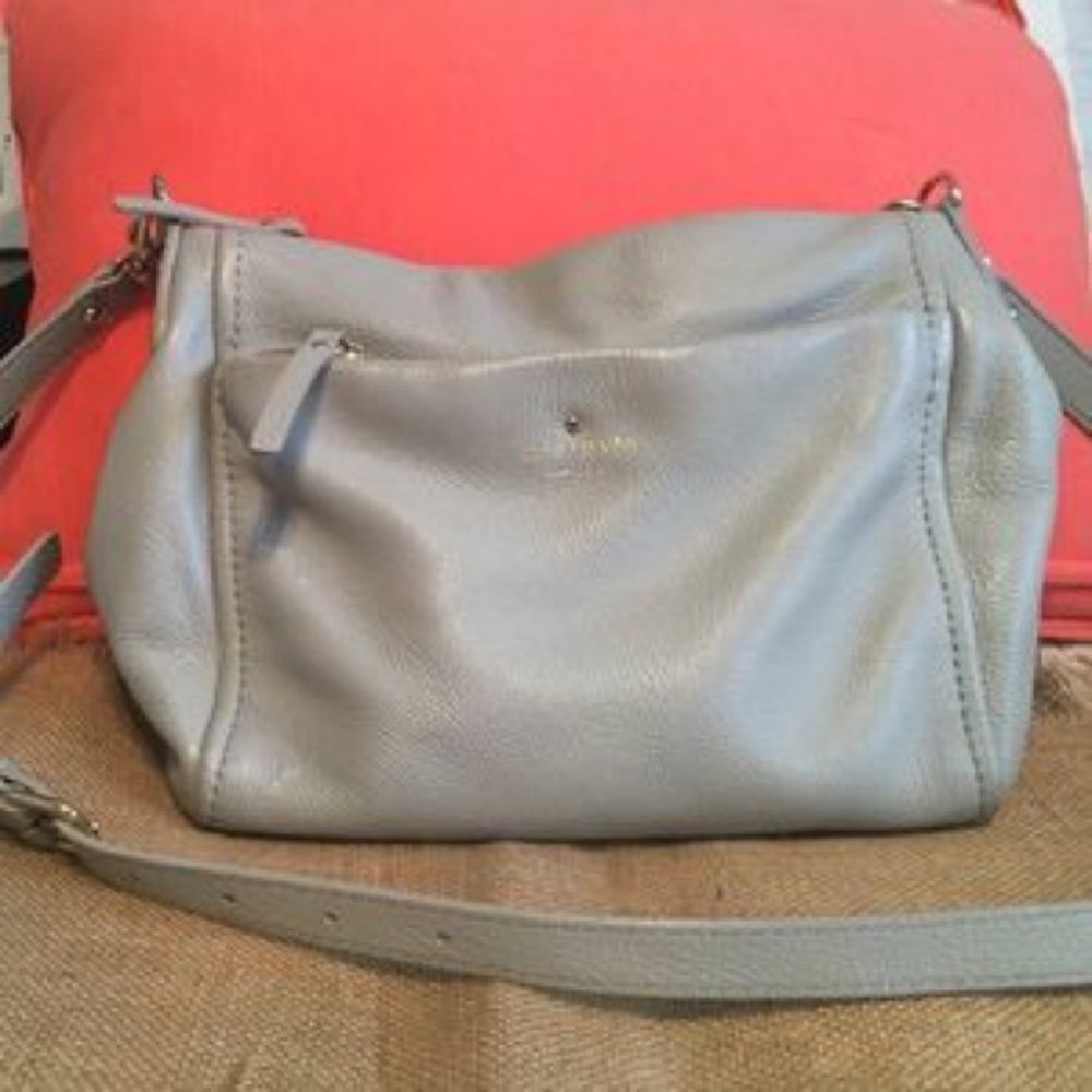 Kate Spade gray leather cross body bag!