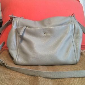 Kate Spade gray leather cross body bag!