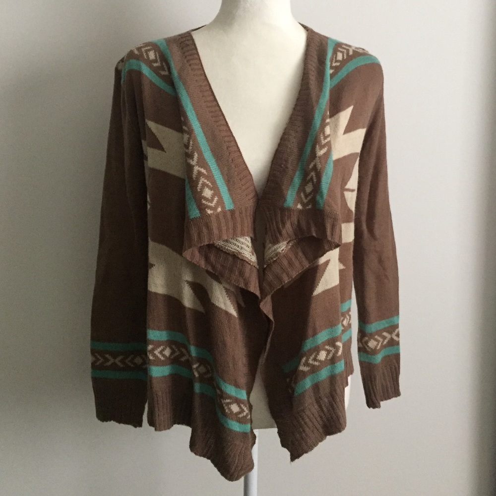 Native print cardigan