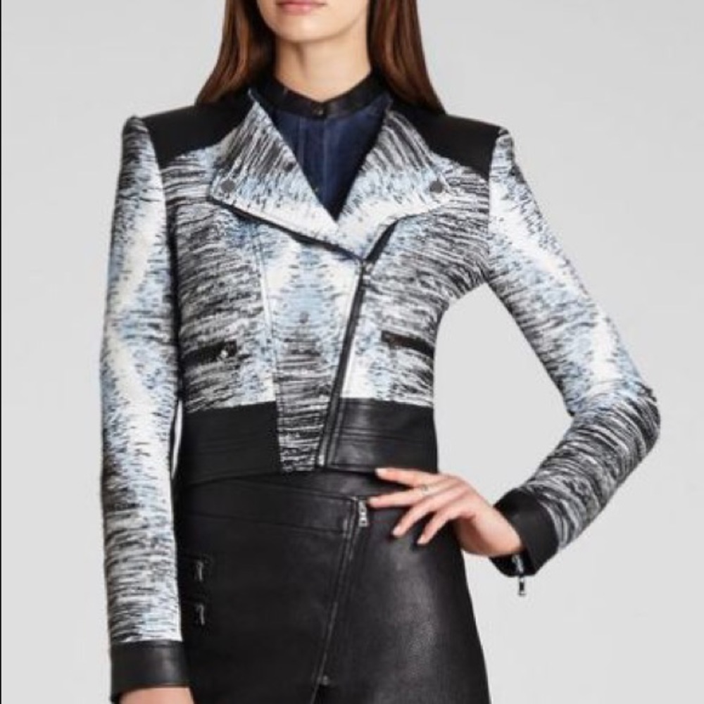 BCBG Max Azria Blue Jimmy Textured Jacket