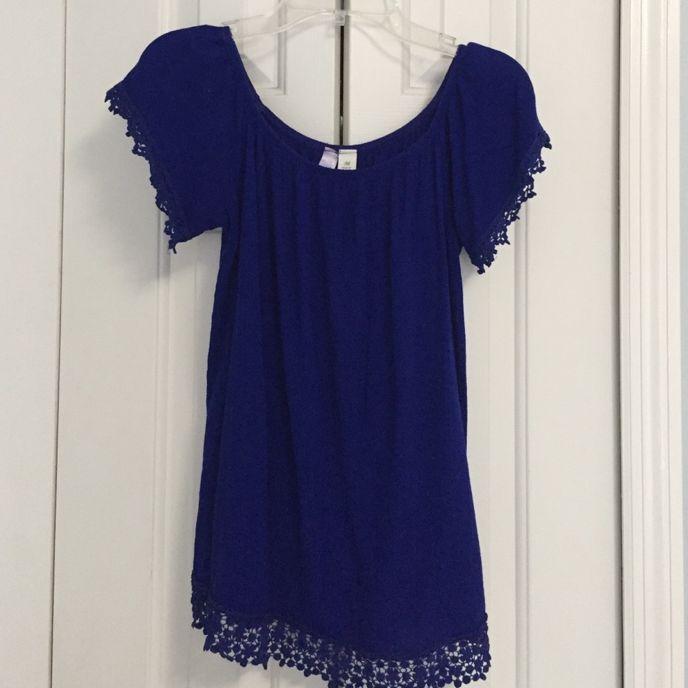 Off-The-Shoulder Navy Top
