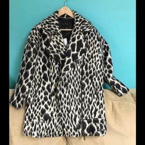 New Banana Republic Spotted Animal Print Wool Coat