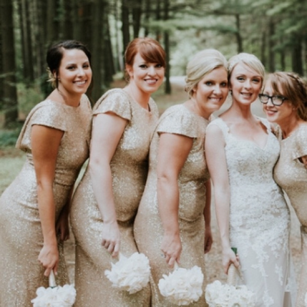 Gold Sequin Bridesmaid Dress