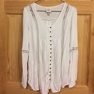 Off White Peasant Top