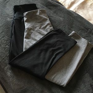 2 pairs of High Waisted Capri Leggings