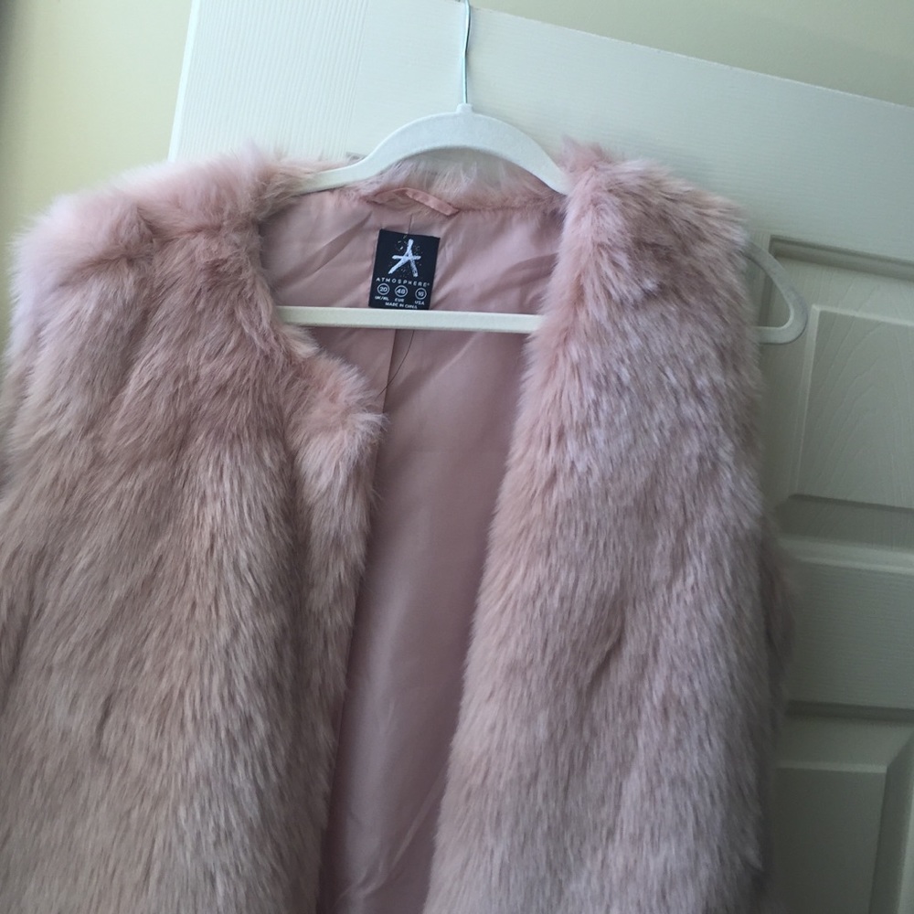 Pink faux fur vest