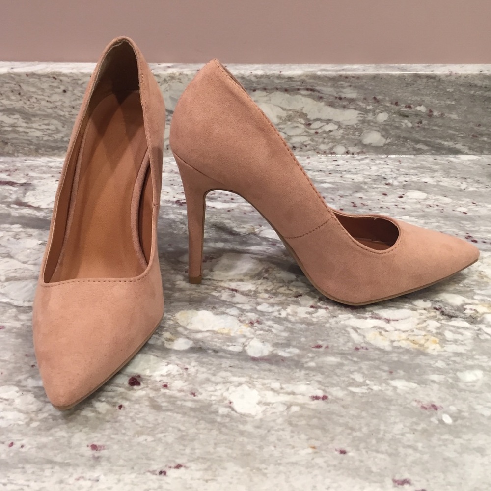 Charlotte Russe pink suede heels