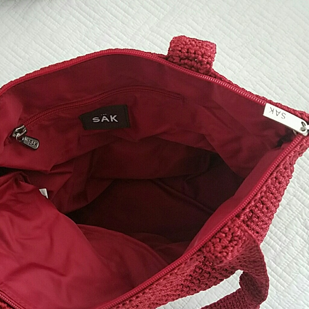 The SAK woven crochet shoulder bag