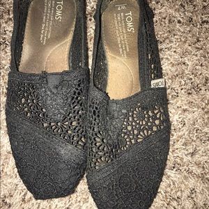 Black crochet Toms