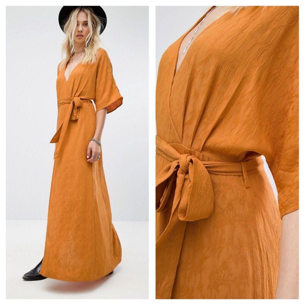 ▪️CLEARANCE *LAST1* Floral Burnout Mustard Maxi - Picture 2 of 2