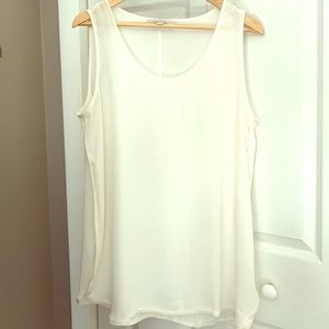 LOFT Long Tunic Tank (Cream/Ivory) Large