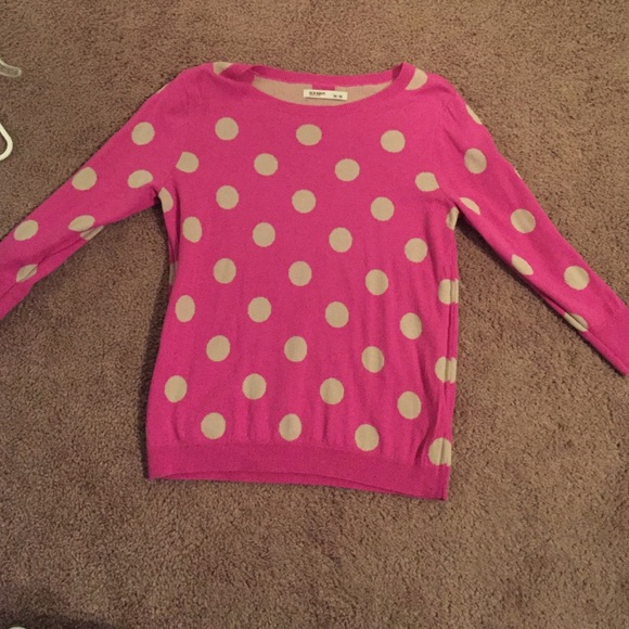 Old Navy Sweaters - Pink and tan polka dotted sweater