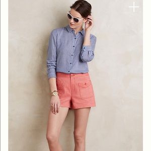 Anthropologie High Waist Button Shorts