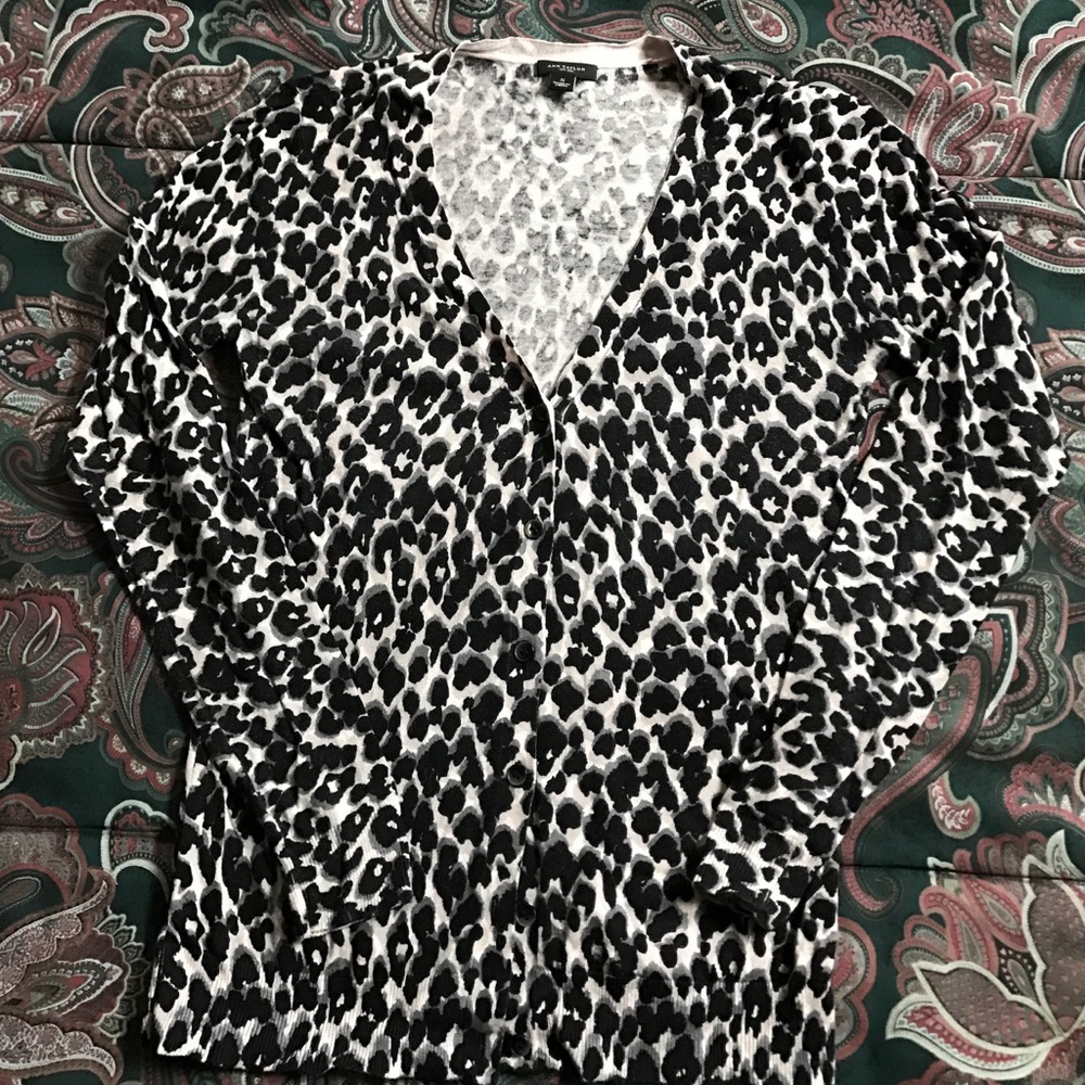 Ann Taylor leopard print cardigan