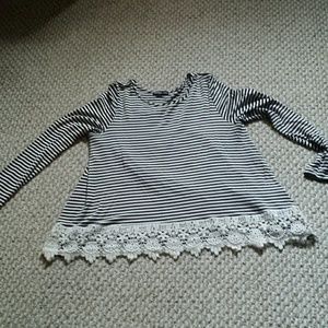 Striped top with lace bottom