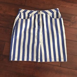 Blue & White Denim Mini Skirt