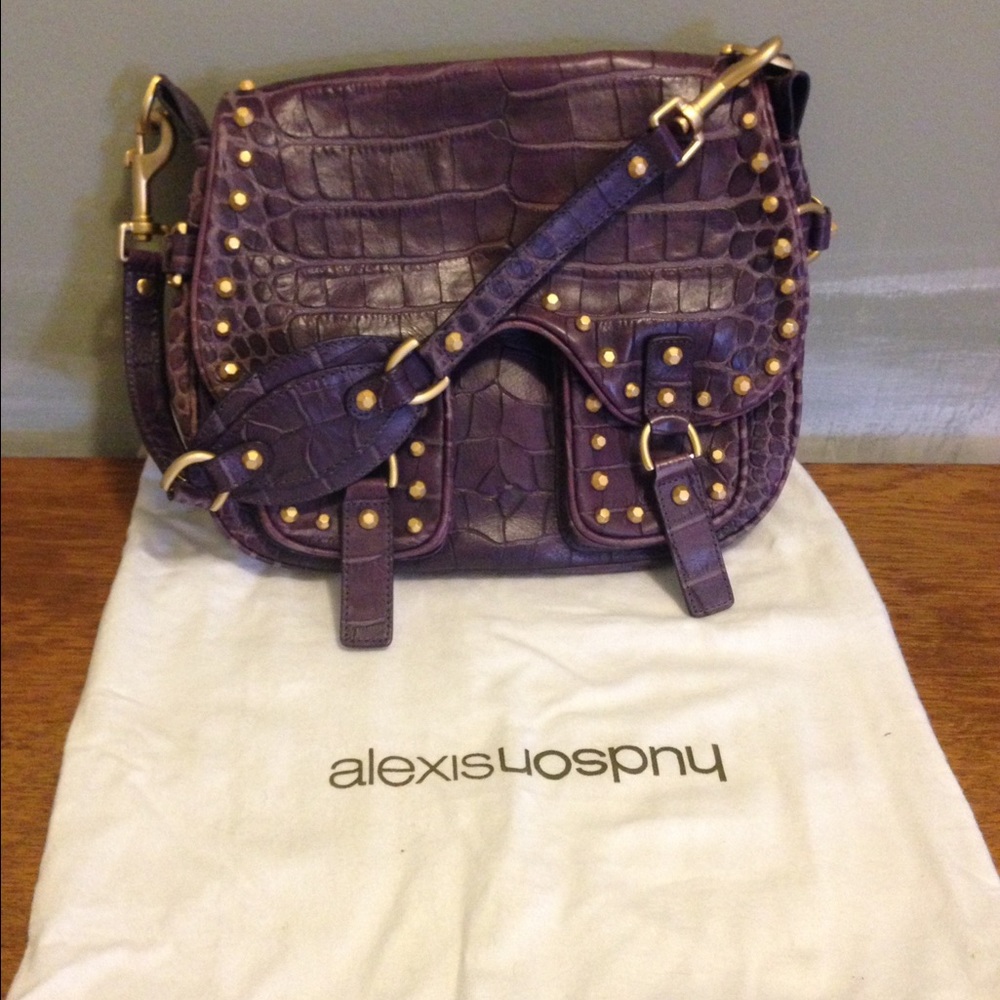 Alexis Hudson Purple Leather Bag/Purse